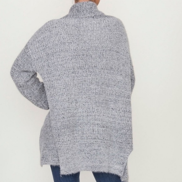 Luxuriously Soft Mohair Waffle Knit Open Cardigan - Picture 3 of 5